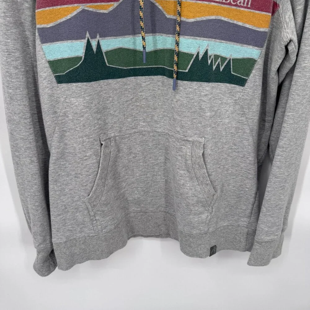 L.L. Bean Gray Hoodie with Multicolor Mountain Design - Picture 3 of 9